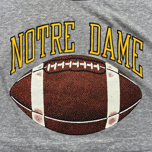 80s Vintage Notre Dame Graphic Tee Adult XL Cropped Fighting Irish Champion - Picture 2 of 8